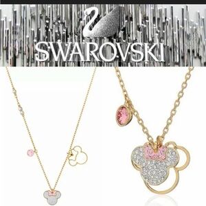 Swarovski Disney Necklace Minnie Mouse Crystal Gold
Pink Ribbon NWT /NIB